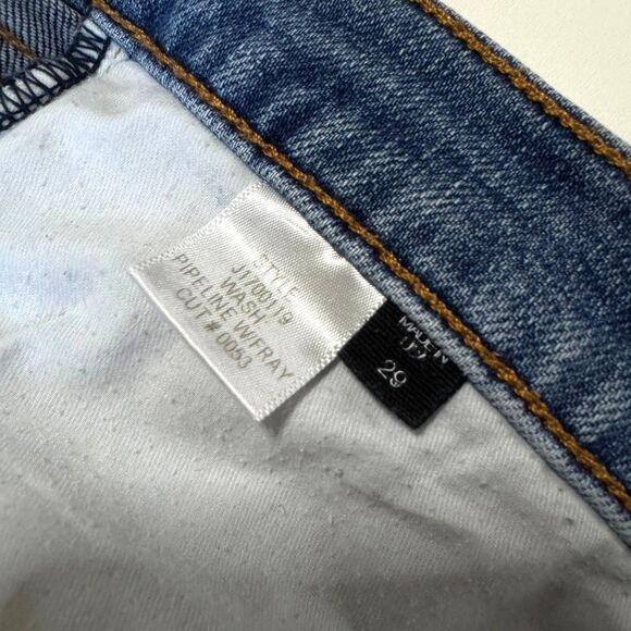 Veronica Beard Ines High Rise Straight‎ Leg Pipeline Wash Fray Jeans Size 29 - Picture 4 of 6